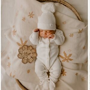 Ziggy Lou Cozy Cream Button-Up Baby Romper